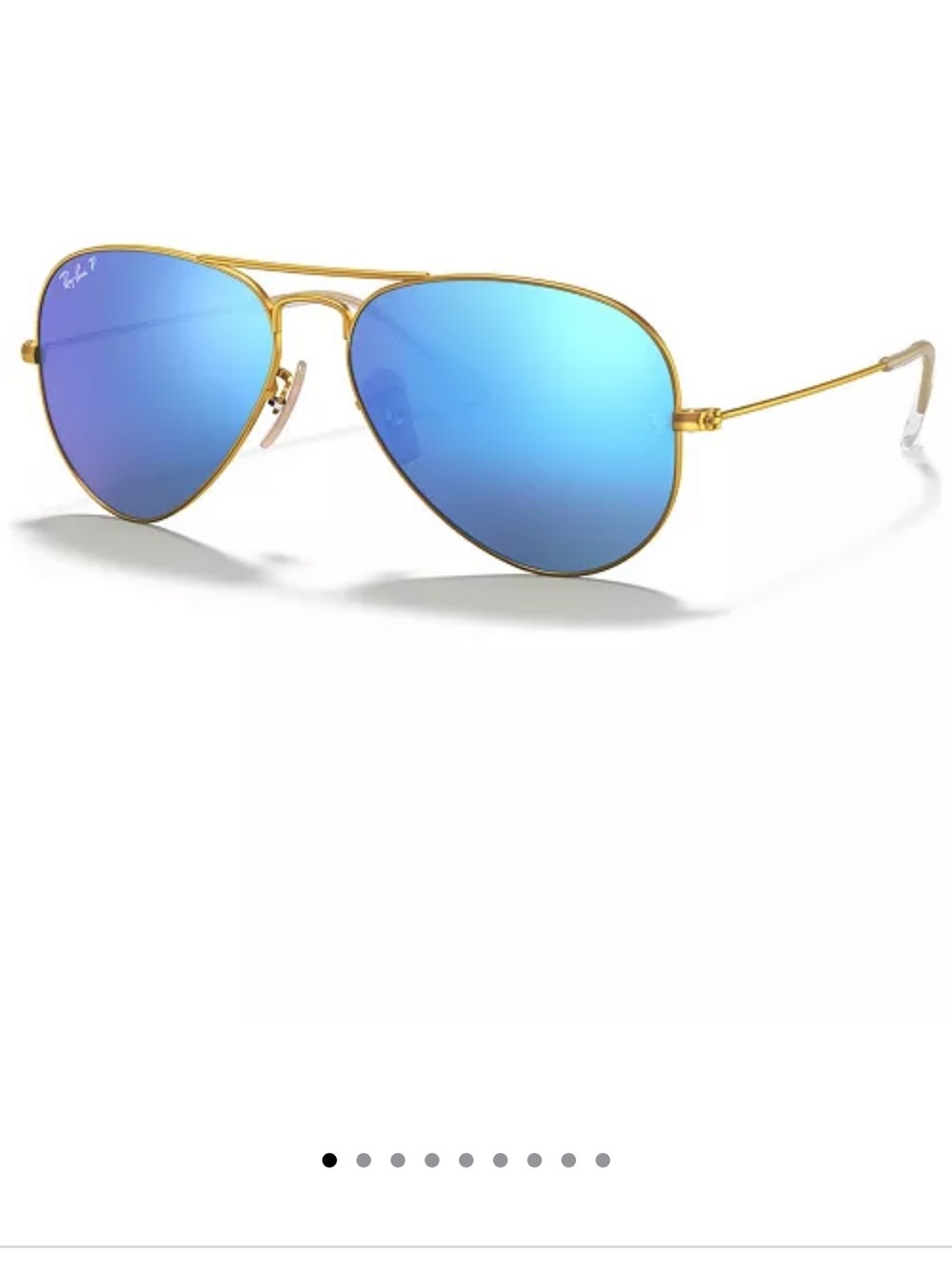 Ray-Ban Gold Frame Blue Mirror Aviator Sunglasses